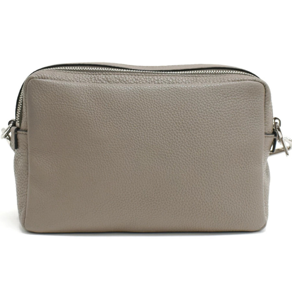 Prada Shoulder Bag VITTERO DAINO Leather Triangle Logo Greige Gray - Picture 3 of 8